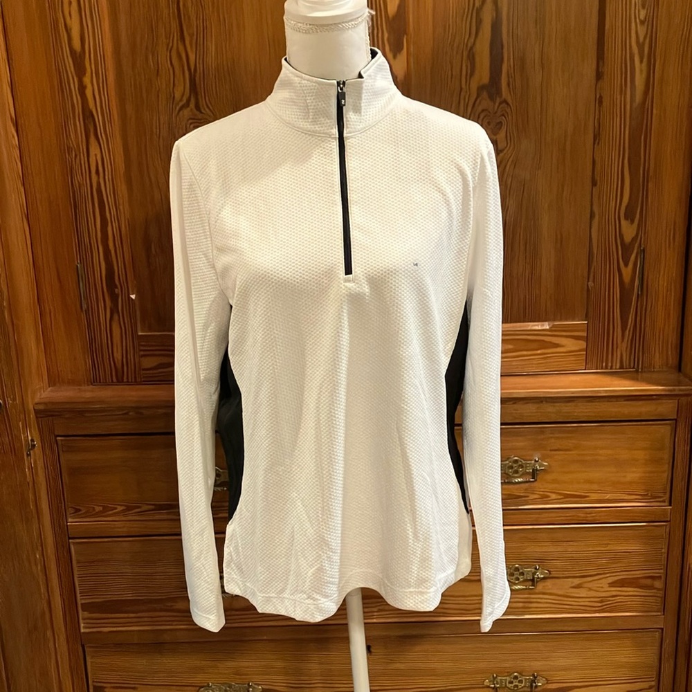 IZOD Cool FX white navy pullover L